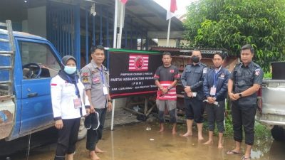 Kondisi Banjir Tidak Menyurutkan Semangat KPU Lamandau Laksanakan Verfak
