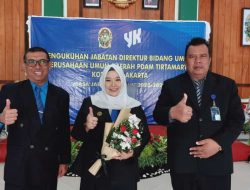 Pj Walikota Jogja Kukuhkan Santi Adik Indri Sebagai Direktur Bidang Umum PDAM Tirtamarta
