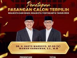 KPU Yogya Tetapkan Pasangan Terpilih Hasto-Wawan sebagai Walikota dan Wakil Walikota