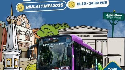 Rute Bus Listrik TransJogja Mulai 1 Mei 2025: Tarif dan Halte Pemberhentiannya
