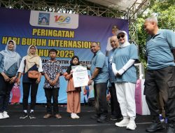 Peringati Hari Buruh Internasional, Pemkab Sleman Gelar Senam Massal dan Jalan Santai Tripartit
