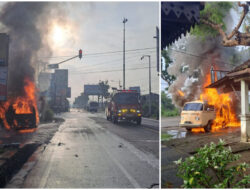 Mobil VW Klasik Terbakar Hebat di Jalan Wates Bantul saat Perjalanan dari Bandung ke Sleman