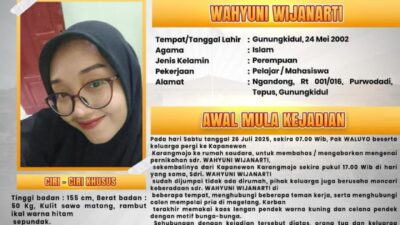 Gadis Asal Tepus Dilaporkan Hilang saat Keluarga Bahas Pernikahan, Polisi Lakukan Penelusuran
