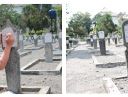 Tim Buku Berburu Foto dan Memoles Ukiran Nama Makam Pahlawan PMI
