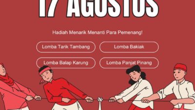 Desain Poster Lomba 17 Agustus 2025 HUT RI ke-80, Pakai Template Gratis