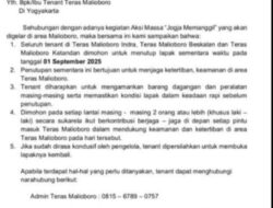 Malioboro Ditutup Sementara 1 September 2025 karena Aksi “Jogja Memanggil”