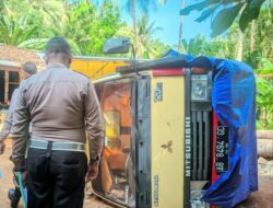 Truk Pengangkut Kayu Terguling di Kulon Progo, Satu Orang Kehilangan Nyawa Tertimpa Muatan