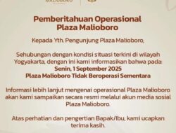 Wisata Malioboro Tutup Sementara Hari Ini: Toko Batik hingga Plaza Malioboro