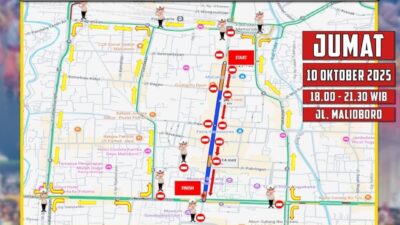 Rute dan Rekayasa Lalu Lintas Kirab Marching Band di Jalan Malioboro 10 Oktober 2025
