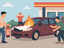 Mobil Grand Livina Keluarkan Percikan Api di SPBU Patuk usai Kehilangan Tenaga di Tanjakan Jalan Jogja–Wonosari