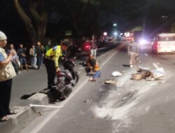 Tabrak Pembatas Jalan Gegara Penerangan Minim, Pedagang Cilok Terkapar bersama Gerobak di Ringroad Selatan