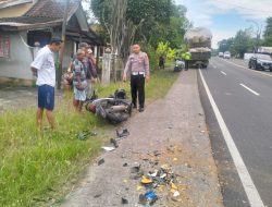 Pengendara Motor Luka setelah Tabrak Truk yang Hendak Belok di Jalan Wates-Jogja Sukoreno