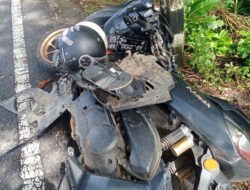 Viral Sepeda Motor NMax Hantam Pembatas Jalan dan Terjun ke Parit di Jalan Jogja–Wonosari, Dua Pemuda Luka Berat