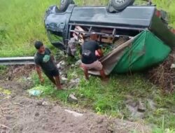 Mitsubishi L300 Terjun ke Sawah di Jalur Nanggulan–Mendut, Hilang Kendali di Jalan Menurun